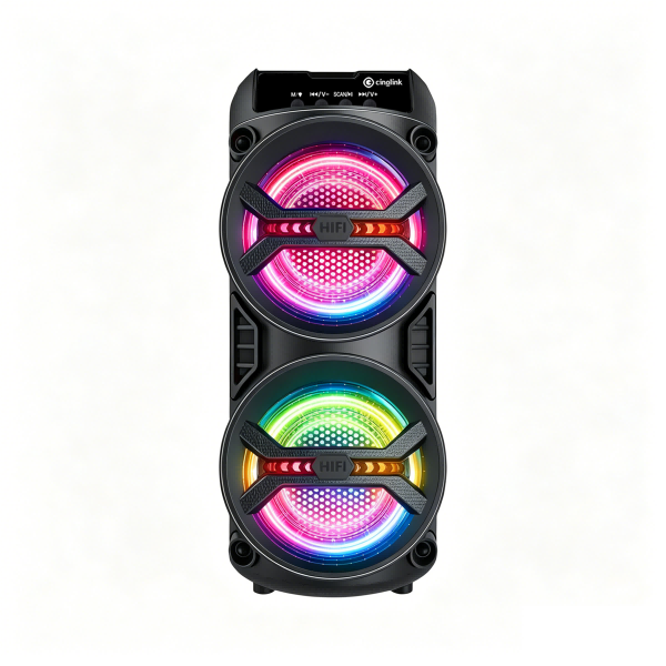 Cinolink CBS-3025B Portable Party Speaker High Power BT Speaker RGB Colorful Light Subwoofer RGB Light
