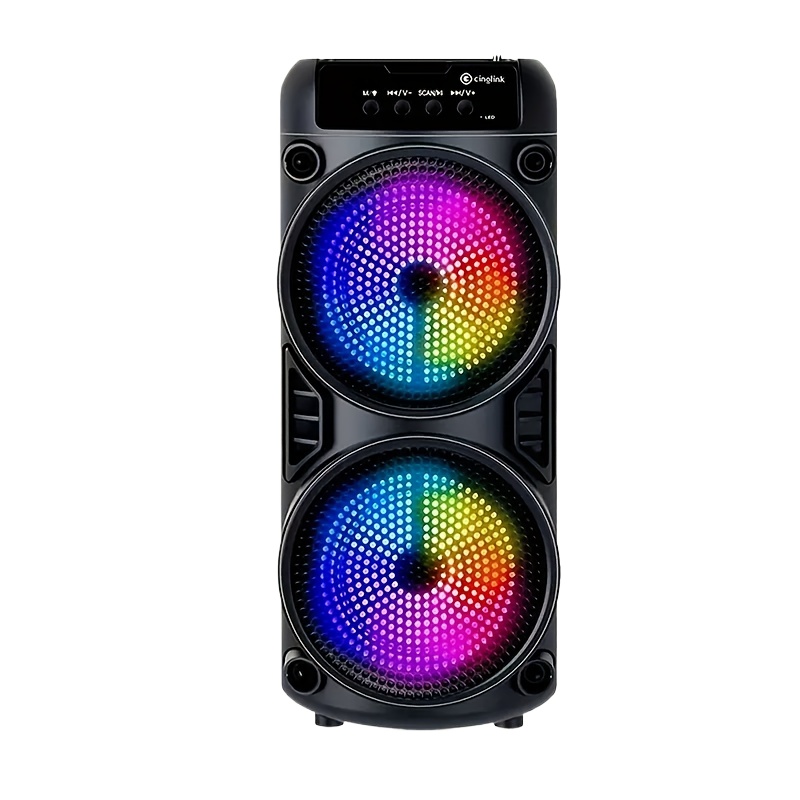 Cinolink CBS-3025B Portable Party Speaker High Power BT Speaker RGB Colorful Light Subwoofer RGB Light